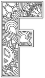Download, print, color-in, colour-in Uppercase F